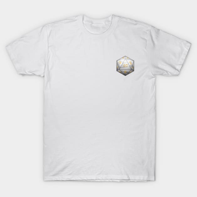 D20 Dice White T-Shirt by Takeda_Art